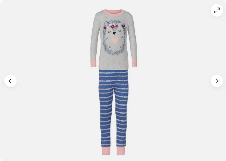 Kirkland Signature kids’ HEDGEHOG & HEARTS  4 Pc Pajama Set(PINKS/GRAY 4T)NWT