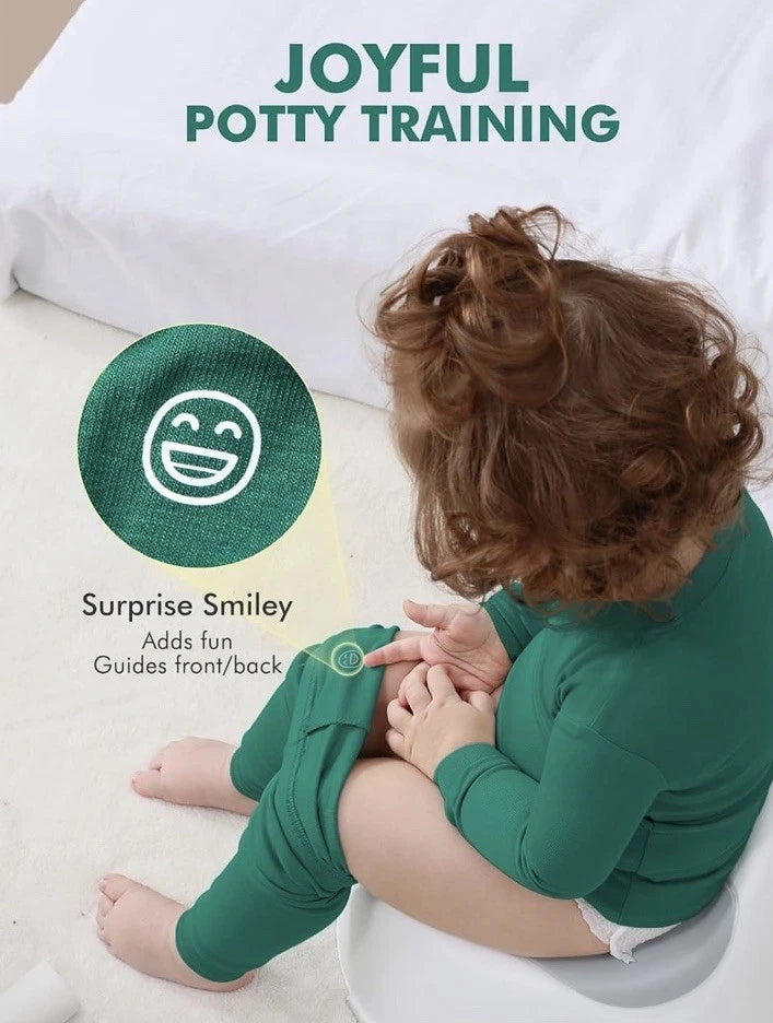 HAPIU Bamboo Pajamas 6 Pcs 3 Set Sage, Slate, Emerald 12/18 Months Boys & Girls