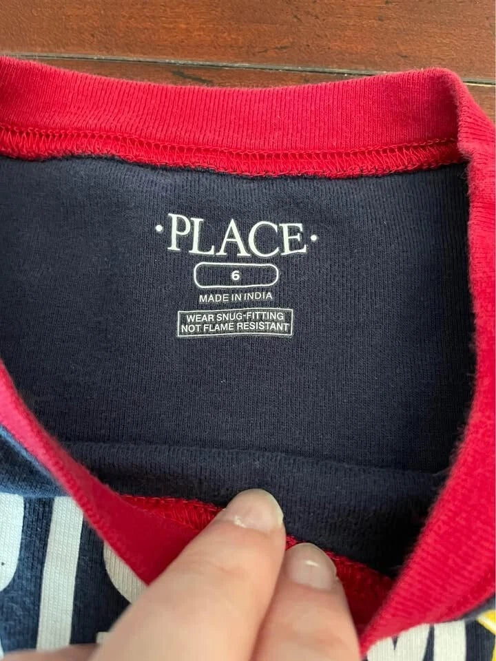 Christmas Dinosaur Tree-Rex Graphic Print PJ Pajama Top Bottom Set Boy Kid Sz 6