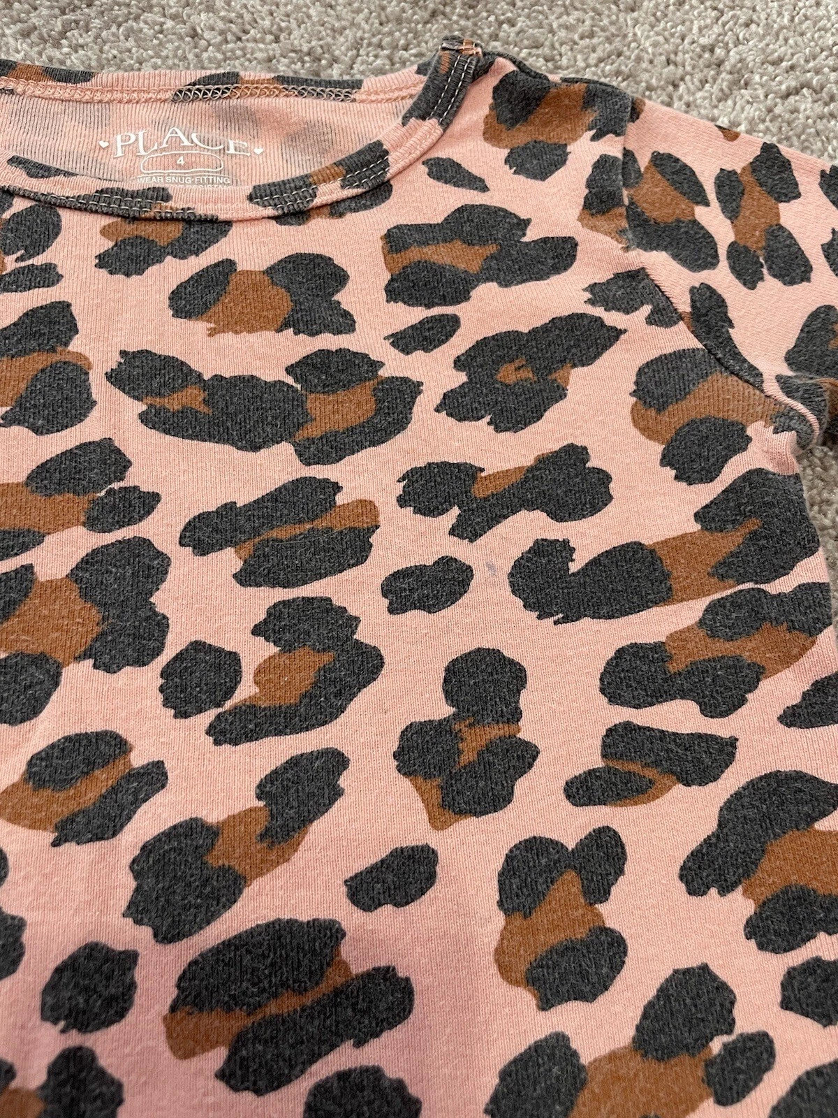 Children’s Place Girls Long Sleeve Animal Print Pajama Set Size 4