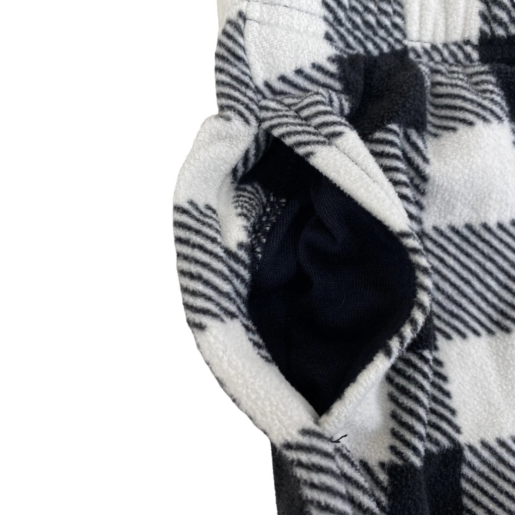 Old Navy Girls Size 6 Small Christmas Pajama Set Falala Black White Check Plaid