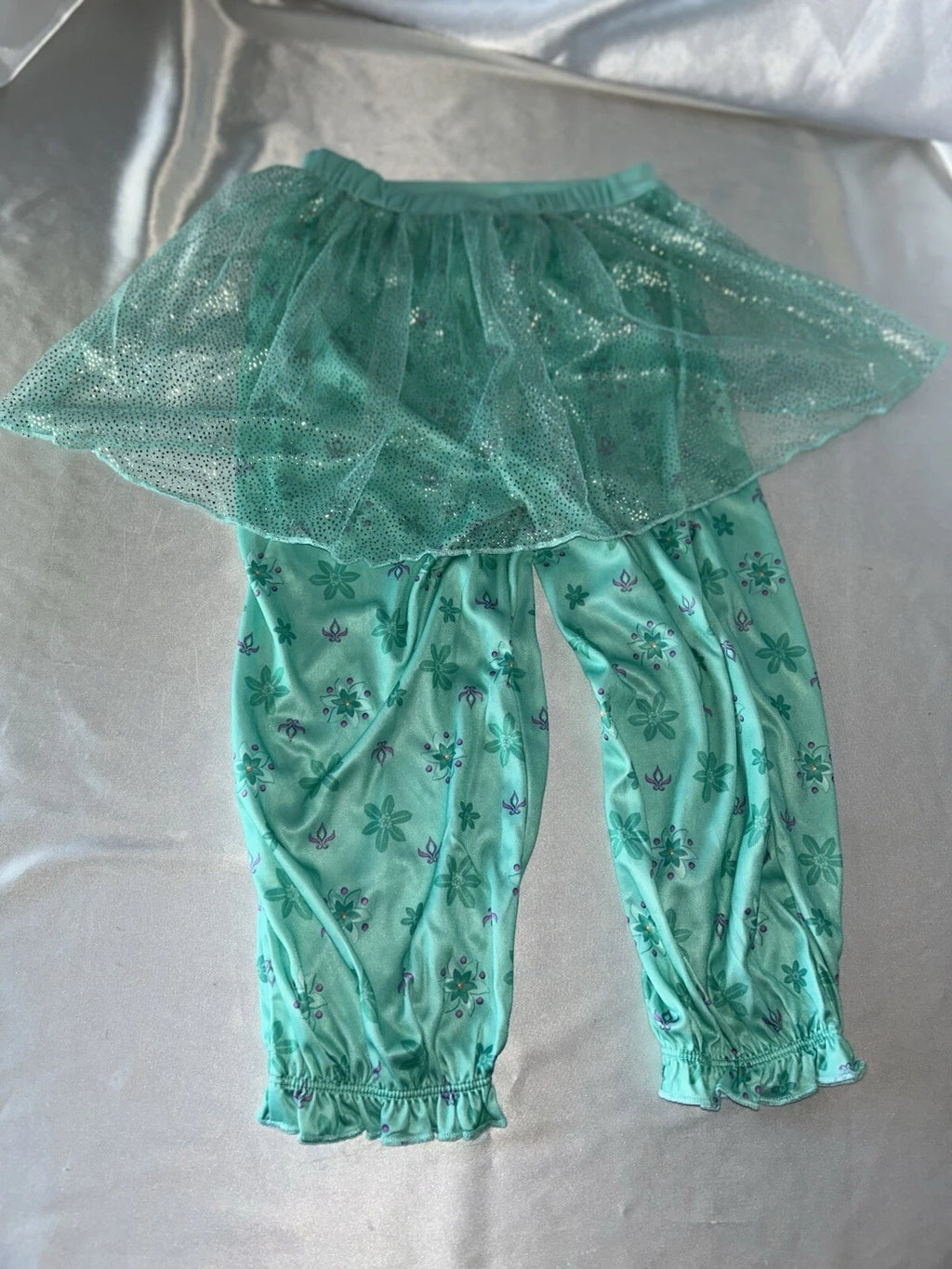 Disney Princess Jasmine Pajama Set Tutu Pants Sparkle Ruffle Sleeve 4T