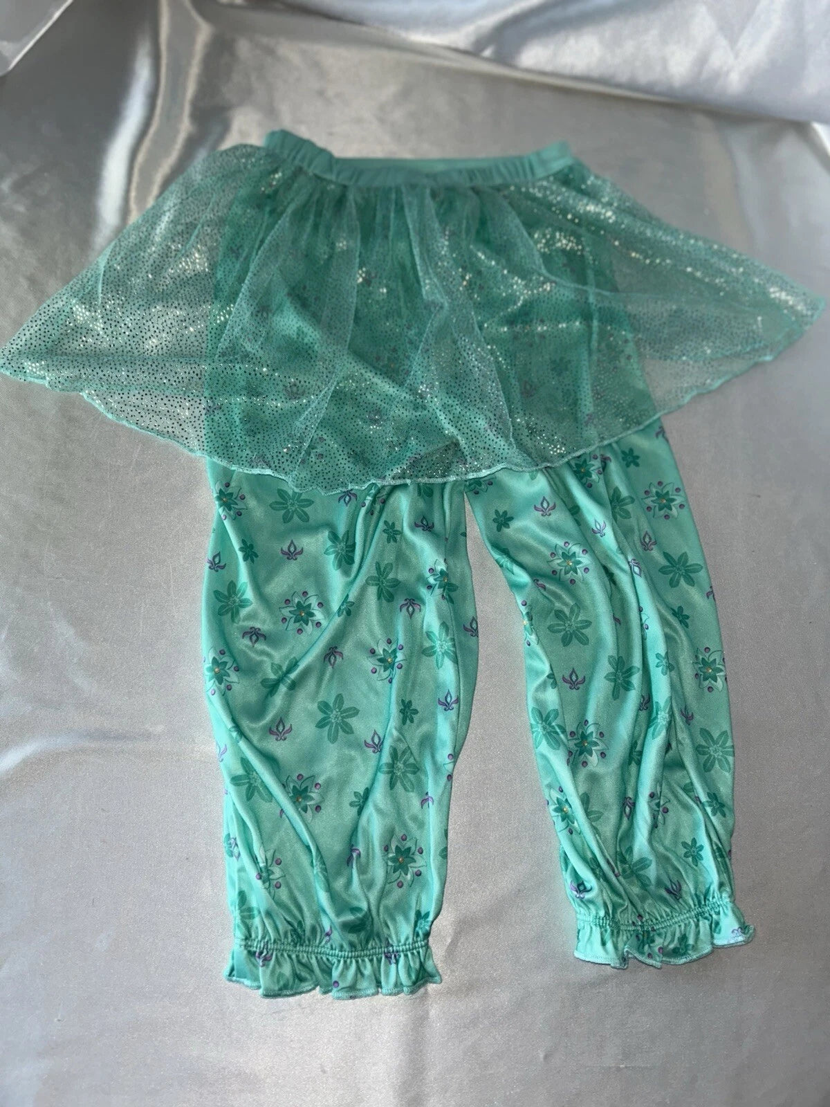Disney Princess Jasmine Pajama Set Tutu Pants Sparkle Ruffle Sleeve 4T