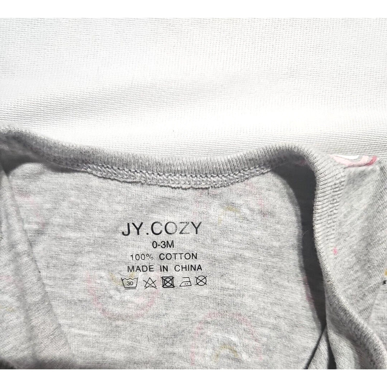 JY Cozy Baby Girl Footie Pajamas 0-3M Floral and Rainbows