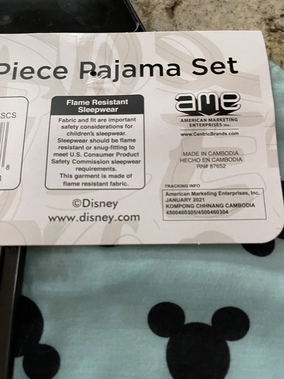 Disney Mickey  Girl’s  Pajama Set 2 Piece Set  Size  5 ~ New