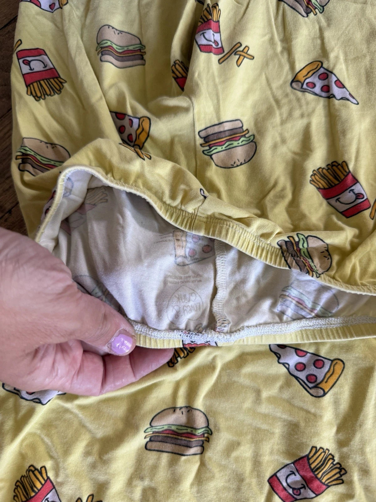 Lovey And Grink Kids Fun Food Soft Stretch Yellow Pajamas, Size 5/6