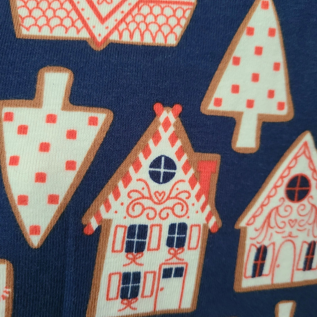 Hanna Andersson Christmas Gingerbread Organic Cotton Long John Pajamas Kids 12