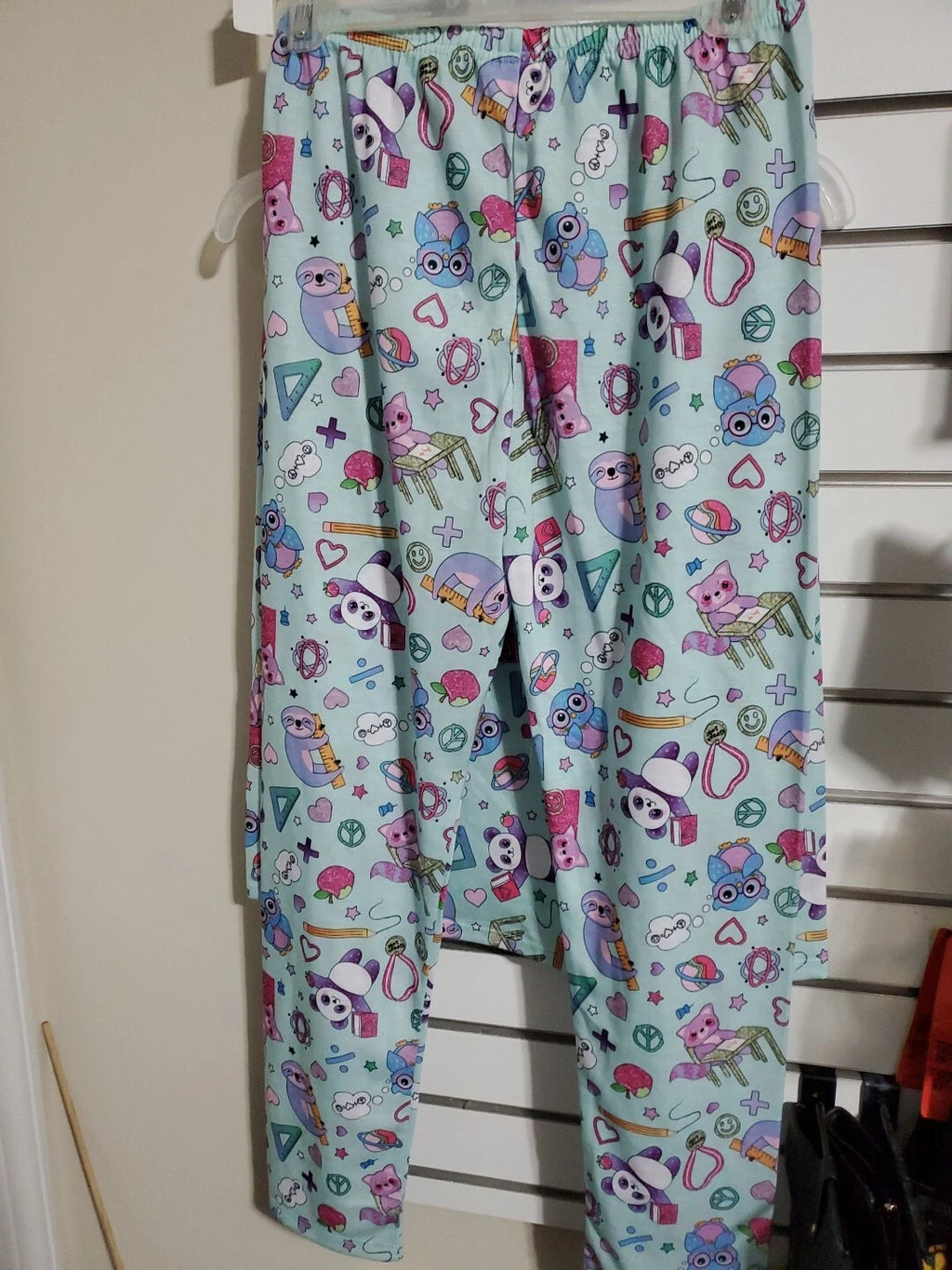 Girls XL Pajama Set Piece and Love Long Sleave Blue Pink