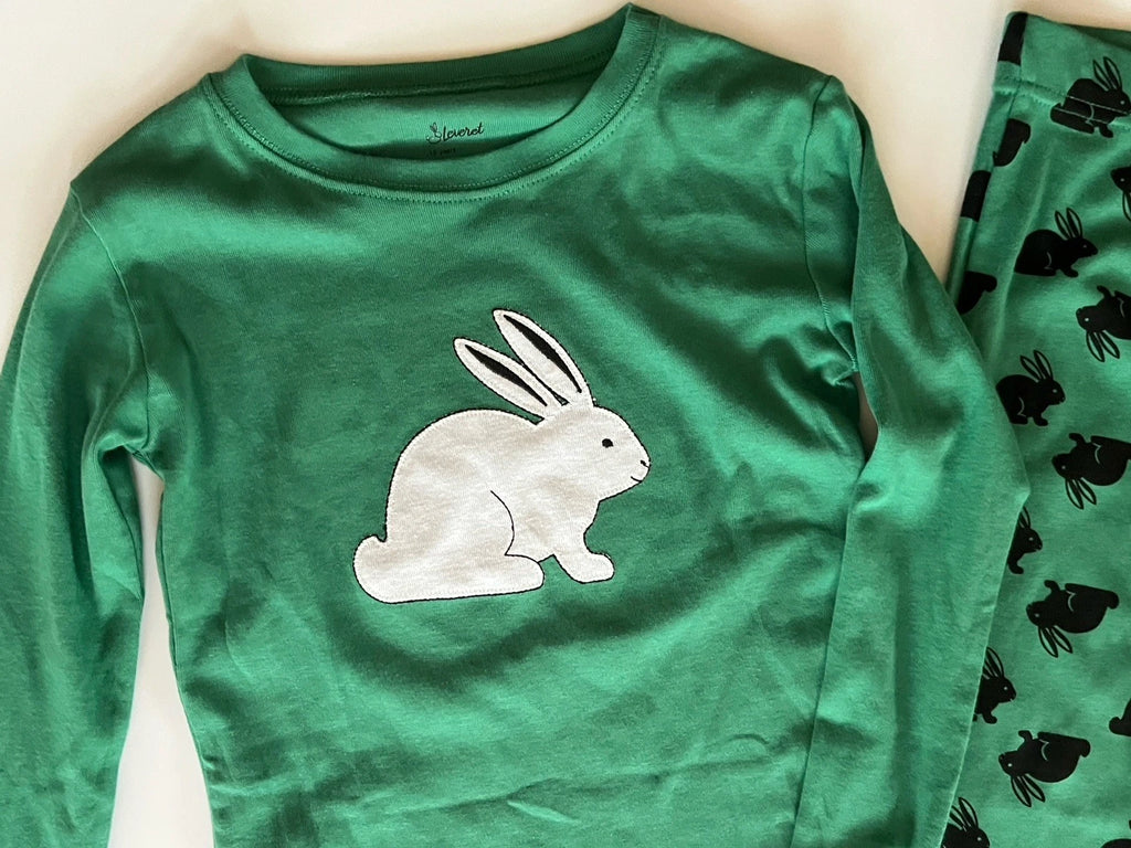 Leveret Unisex Kids Two Piece Cotton PJ’s Pajamas 10 Years Bunny Easter Green