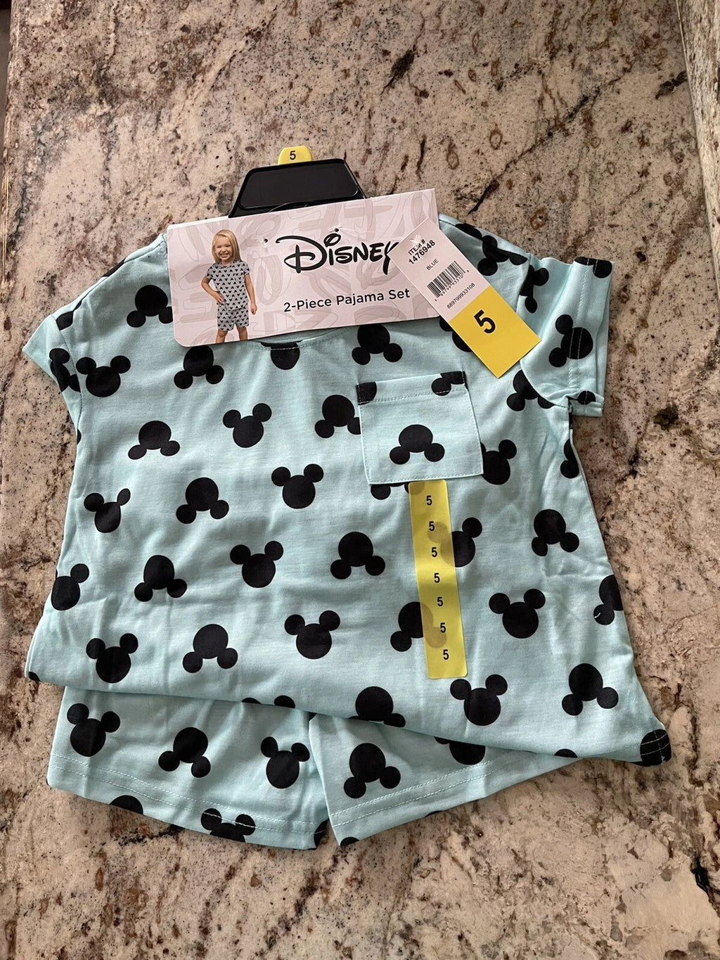 Disney Mickey  Girl’s  Pajama Set 2 Piece Set  Size  5 ~ New