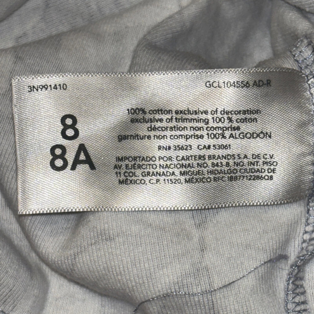 Carter's Girls 8/8A  Pajama Set Snug fit  Butterfly Flowers Purple Cotton