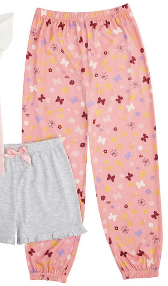Girl’s CUDDL DUDS "Keep Dreaming" Butterfly 3-Piece Pajama Set Size XS (4-5) NWT