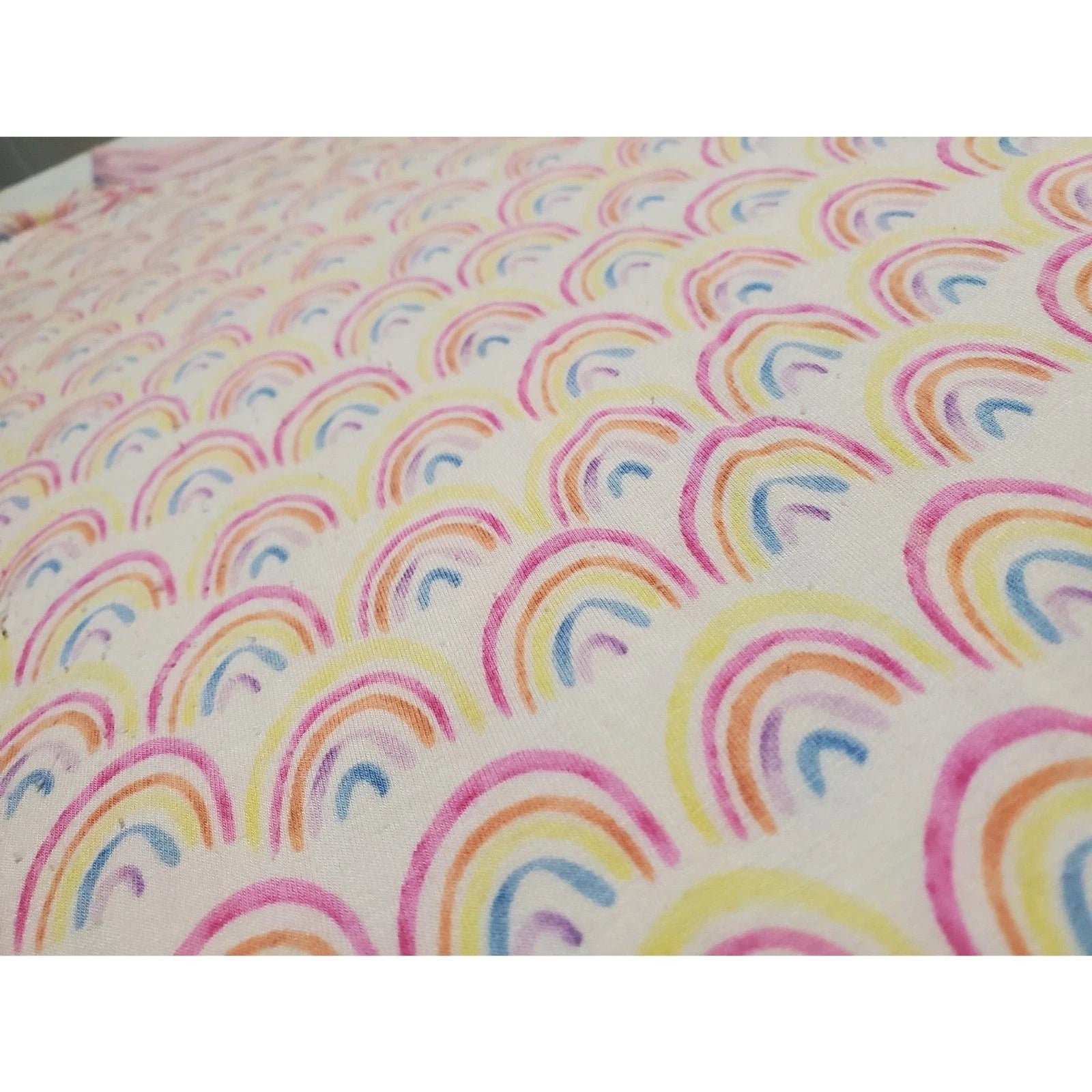 Little Sleepies Girls 7/8 Pink Pastel Rainbows Short Sleeve Pajama Set