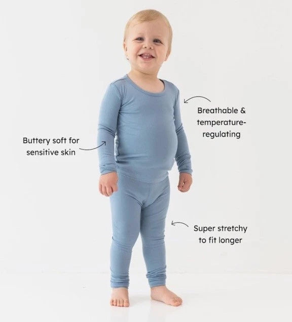 HAPIU Bamboo Pajamas 6 Pcs 3 Set Sage, Slate, Emerald 12/18 Months Boys & Girls
