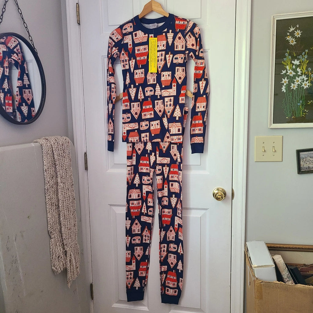 Hanna Andersson Christmas Gingerbread Organic Cotton Long John Pajamas Kids 14
