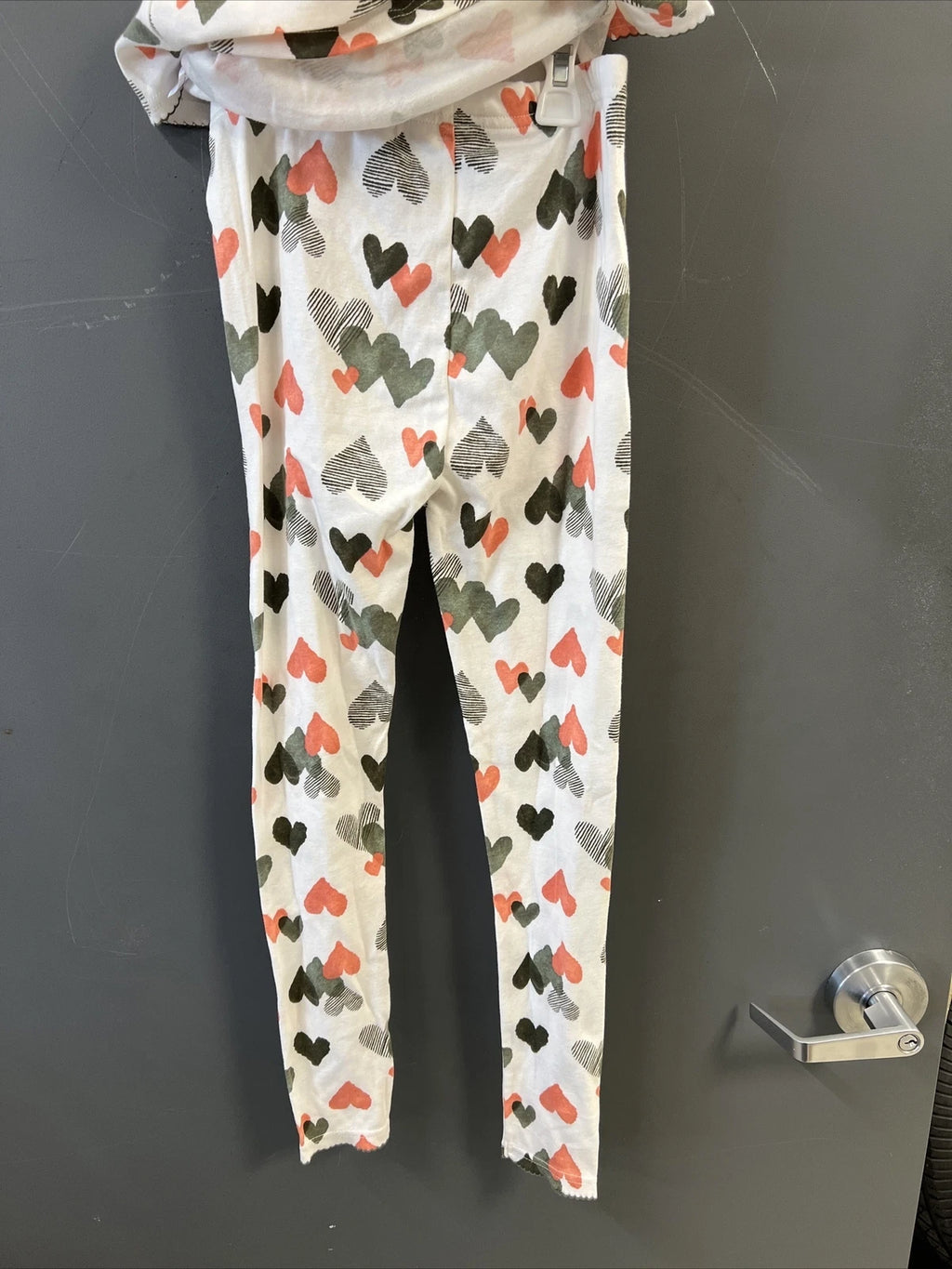 Carters Girls White Multicolored Heart Pajama Set Sz 10/10A NWT