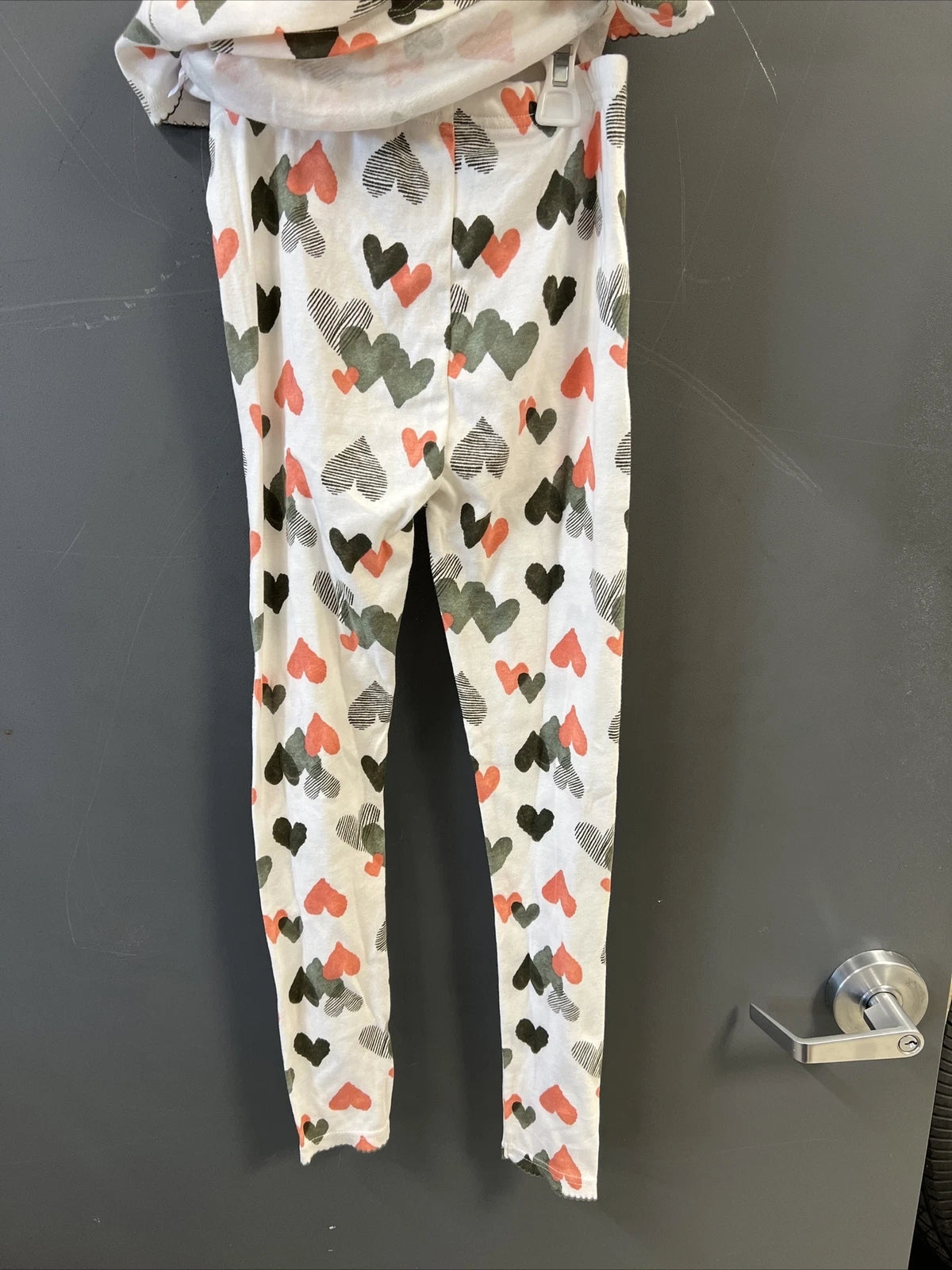 Carters Girls White Multicolored Heart Pajama Set Sz 10/10A NWT