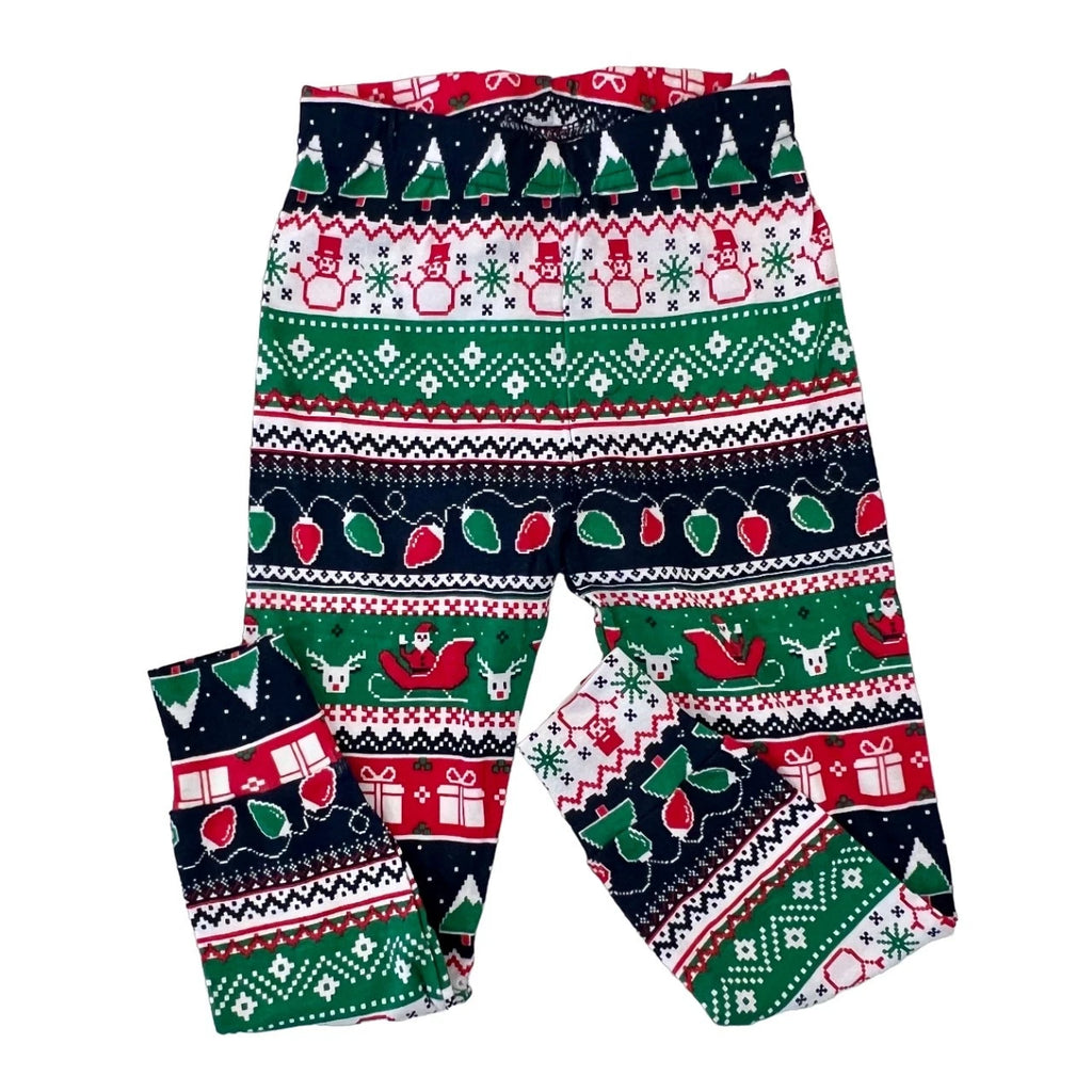 NWT Children's Place Unisex Glow Christmas Fair Isle Cotton Pajamas - SIZE 4