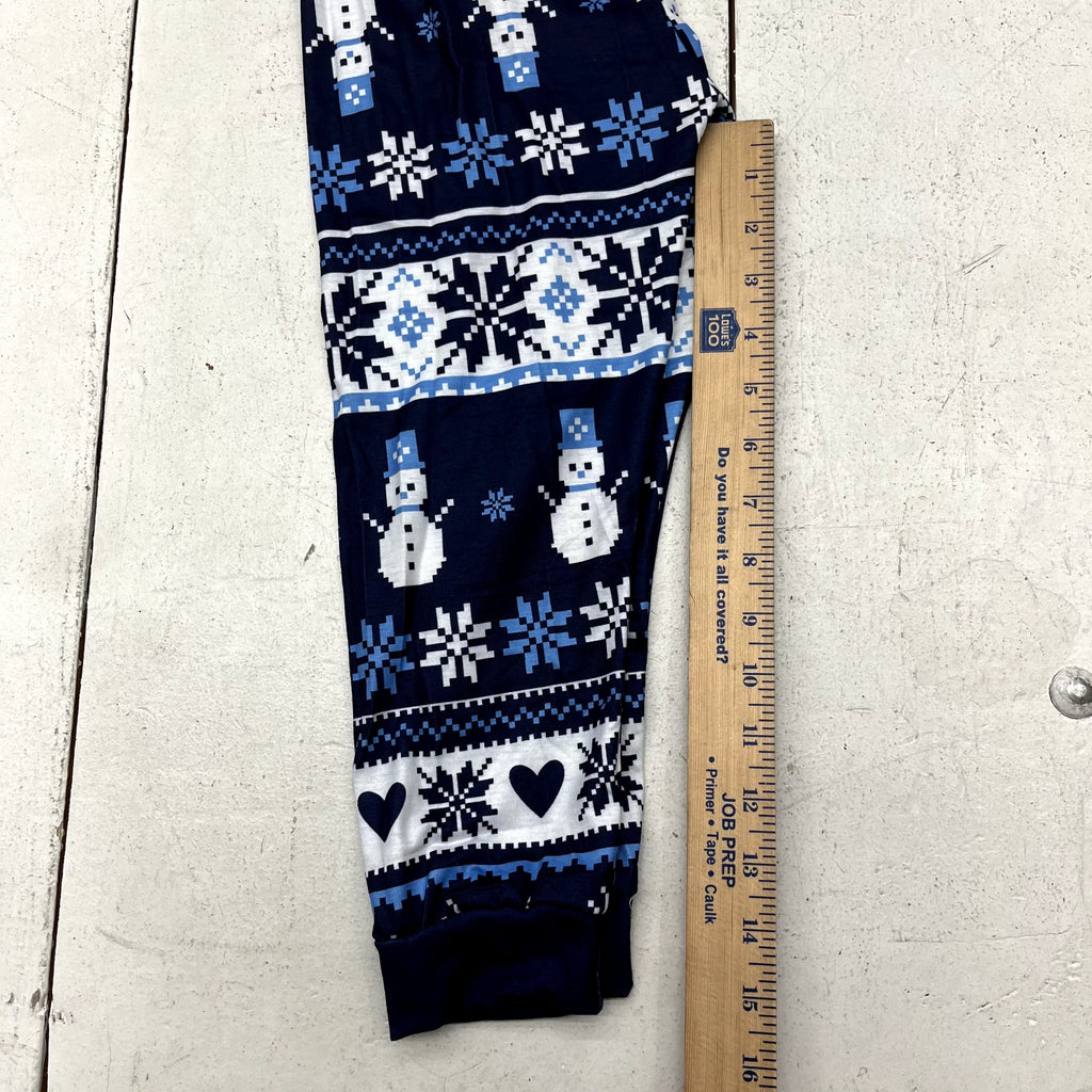 Blue "Let It Snow" Graphic Print 2 Piece Long Sleeve Pajama Set Kids Size 4T NEW