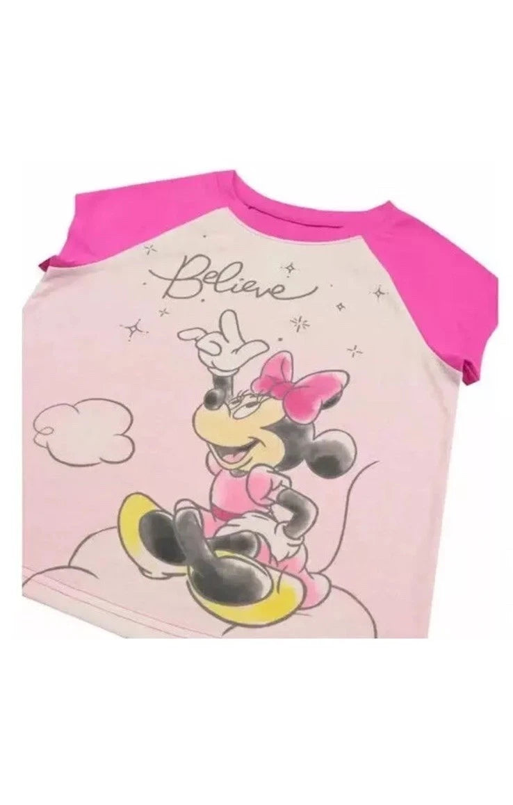 AME Kids'  Disney Junior Minnie Mouse Character 3-piece Pajama Set, Pink, 5 B84