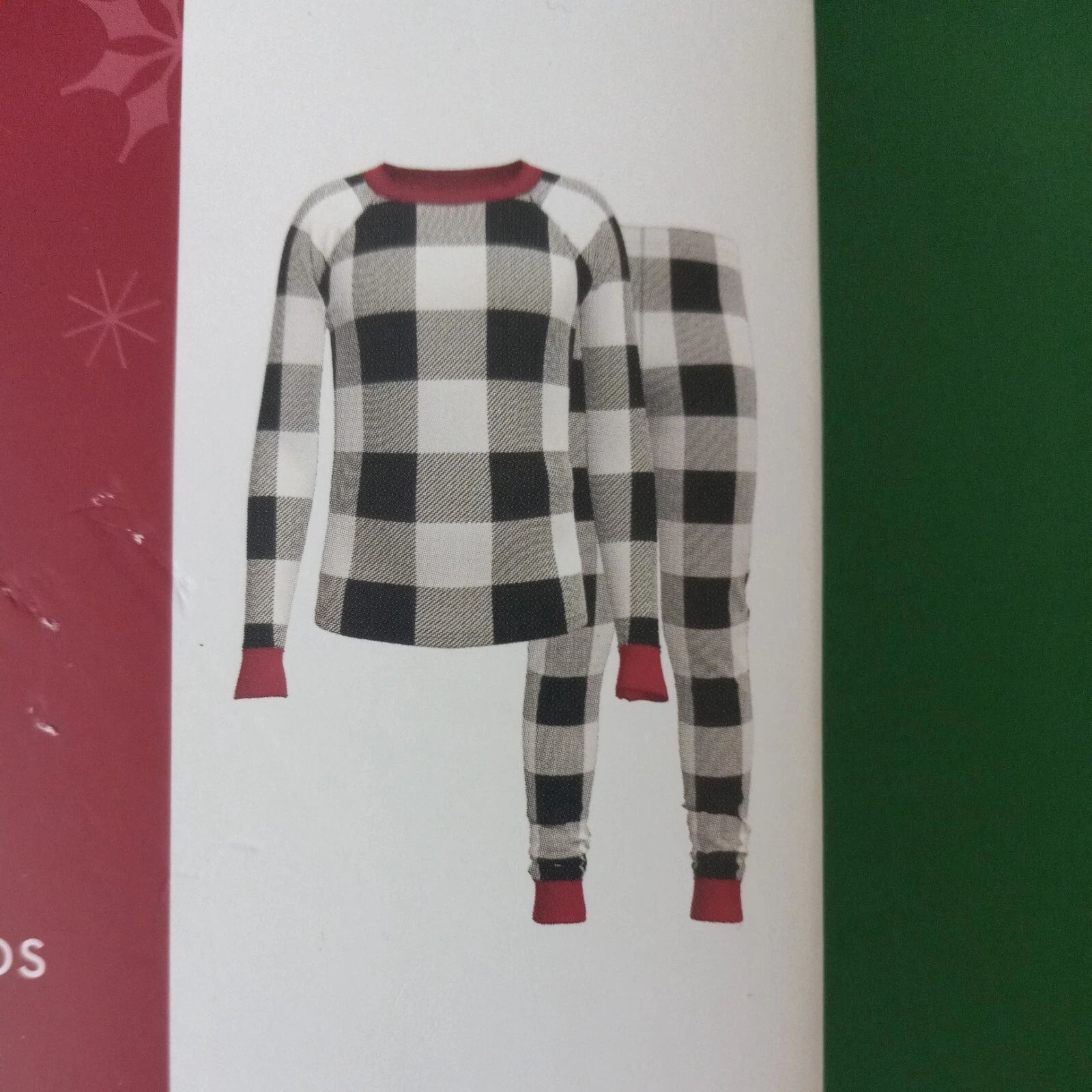 Holiday Time Kid's 2 Pc Pajama Set - Size 6 Red White Black Plaid New