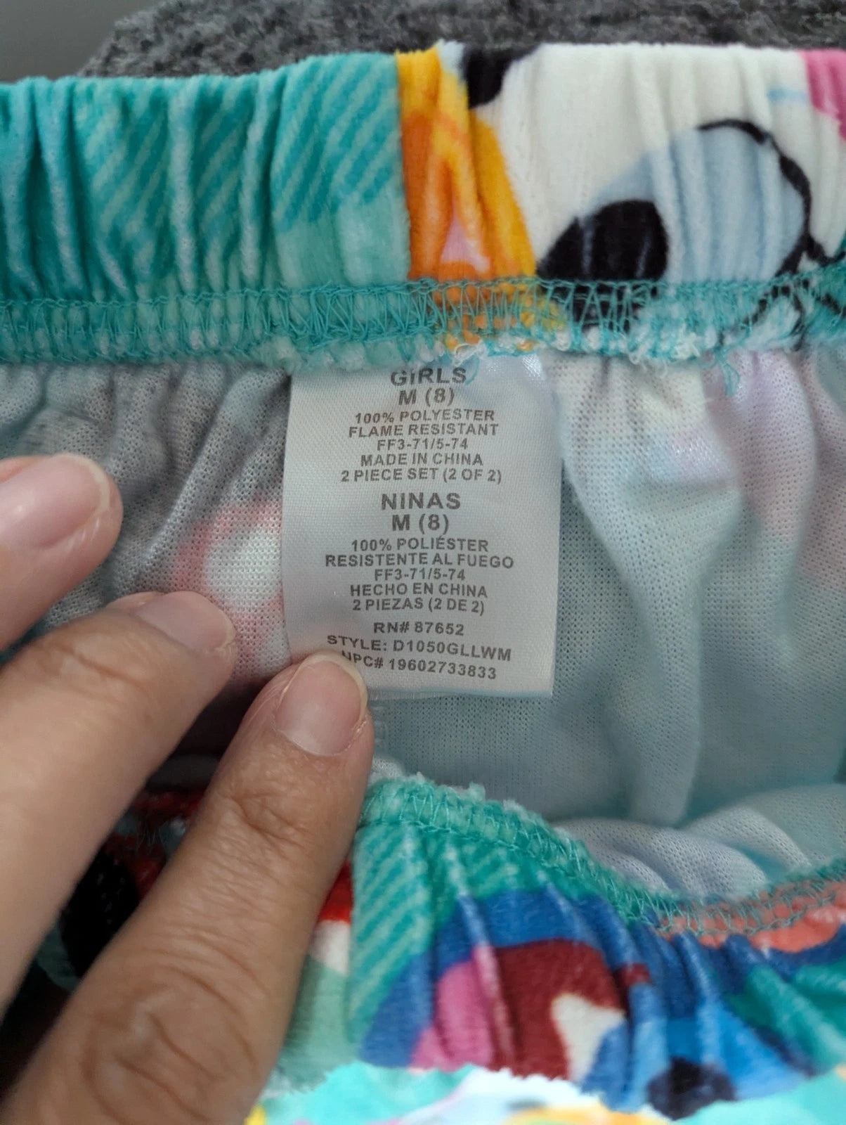 Girls 100 Anniversary Disney Pajama Set Size (8) Medium