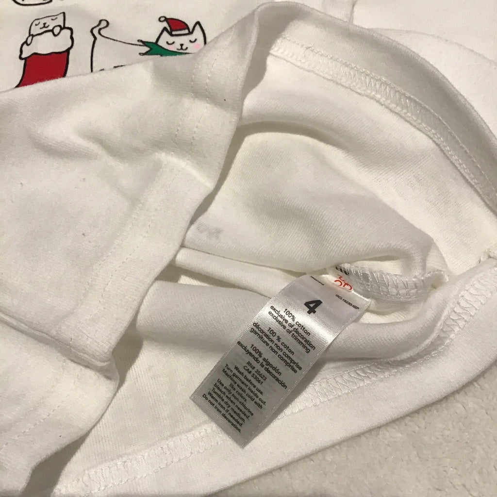 Carter’s kids sz 4 meowy Christmas buffalo check pajama set NWT