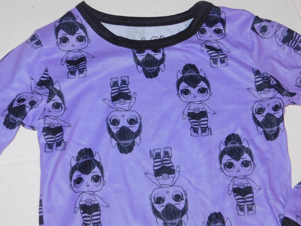 LOL Surprise Pajama Set Size 4 Girls Purple Black Joggers & Long Sleeve Top