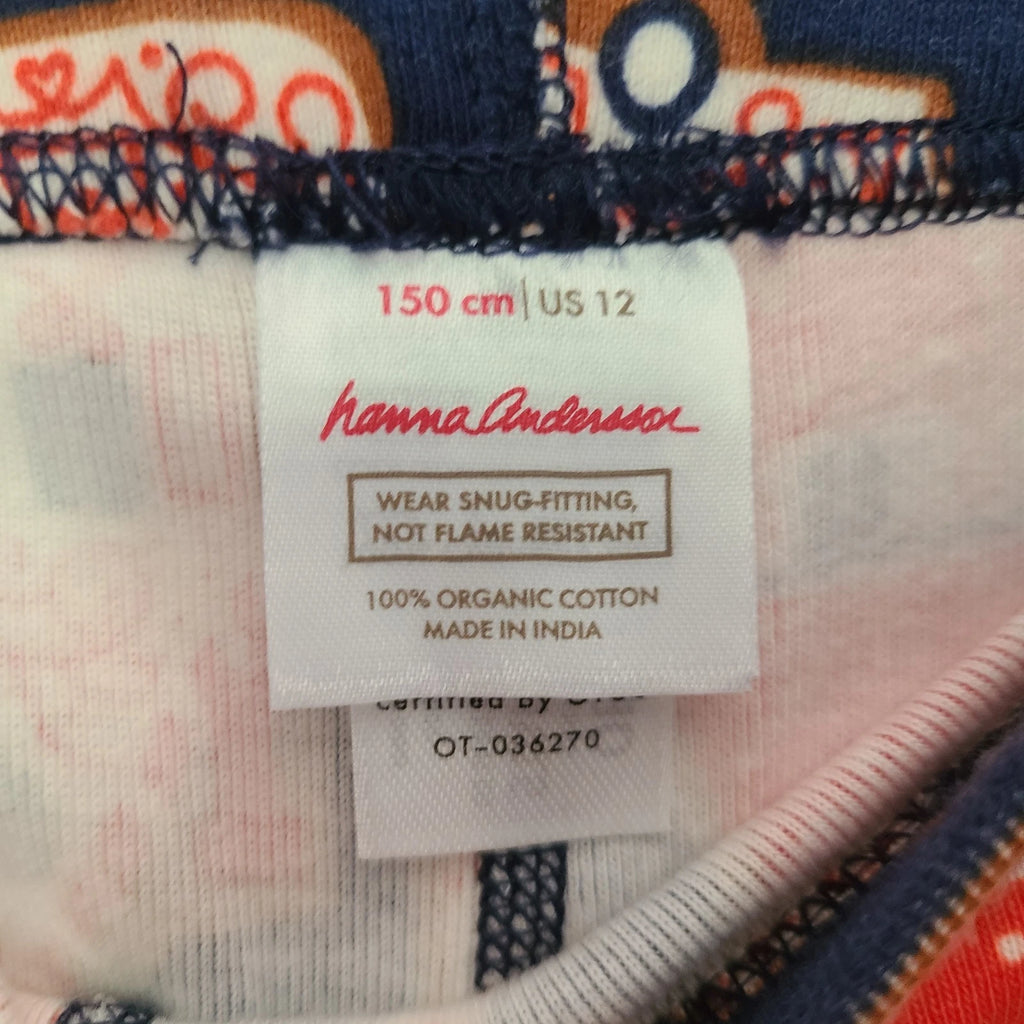 Hanna Andersson Christmas Gingerbread Organic Cotton Long John Pajamas Kids 12