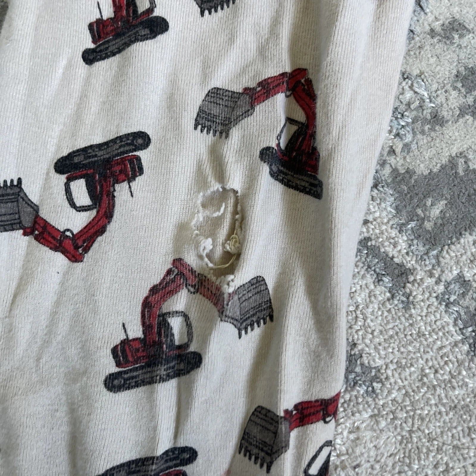 Kids Construction Long Sleeve Pajama Set Size 9-10 Very Nice!!!