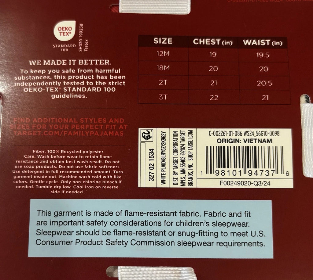 Wondershop PJ Pajama Set size 2T - Red/White/Plaid/Shirt/Pants - NEW