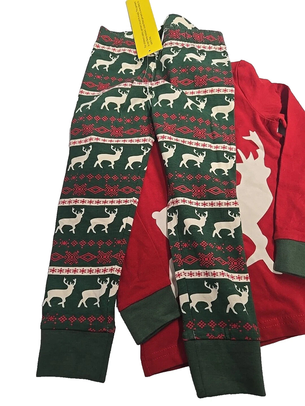 Lily And Dan Childrens Holiday Pajama Set Red Reindeer Cotton Size 3T New