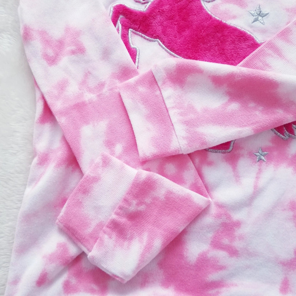 Girls Soft and Snag Long Sleeve Pajama Set Unicorn Design Pink