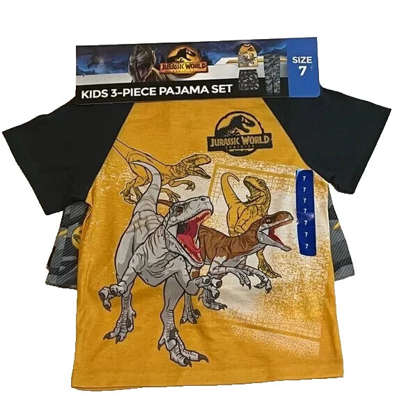 AME Kids' Jurrasic World 3-Piece Pajama Set, Multi, 2T