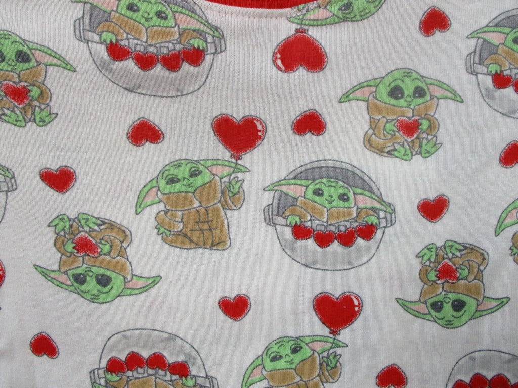 Star Wars Pajama Set Girls Boys 3T White Shirt Pants Baby Yoda Mandalorian