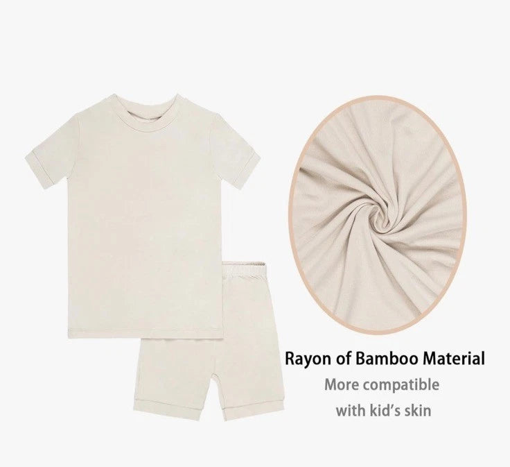 HAPIU Summer Pajamas 4 Pcs 2 Sets Beige & Baby Pink 24 Months 2 Years Girls