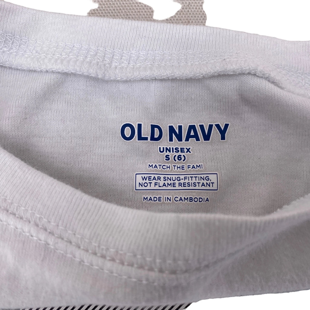 Old Navy Girls Size 6 Small Christmas Pajama Set Falala Black White Check Plaid