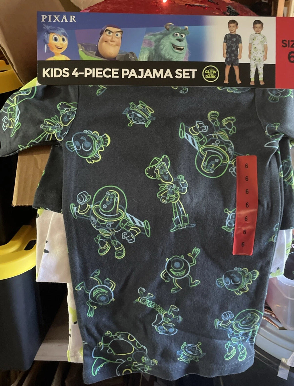 PIXAR Character Kid’s 4-Piece Pajama Set Size 6 New