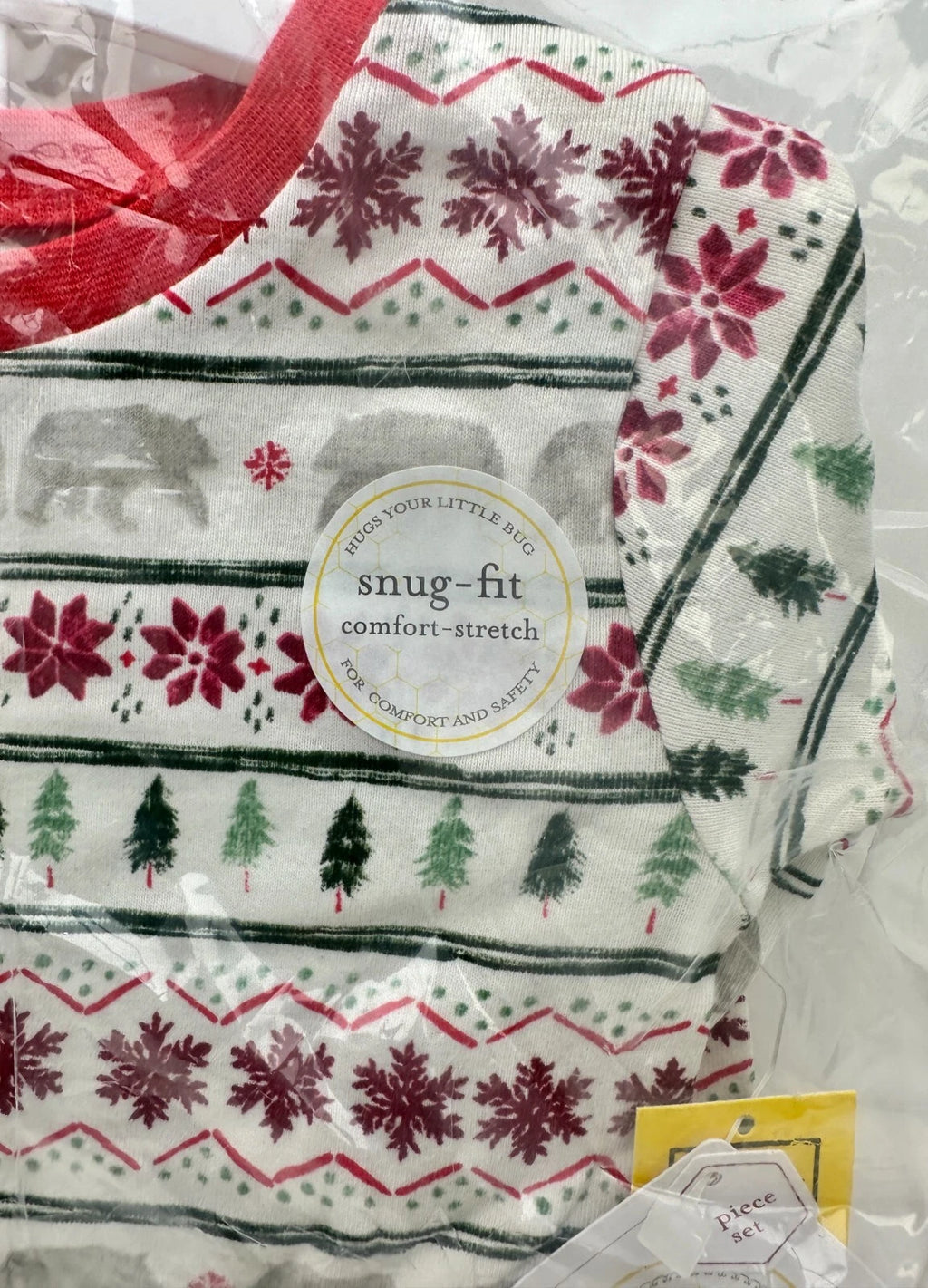 New Burts Bees Snug Fit Woods PJ Set 4T Organic Cotten Kids Toddler