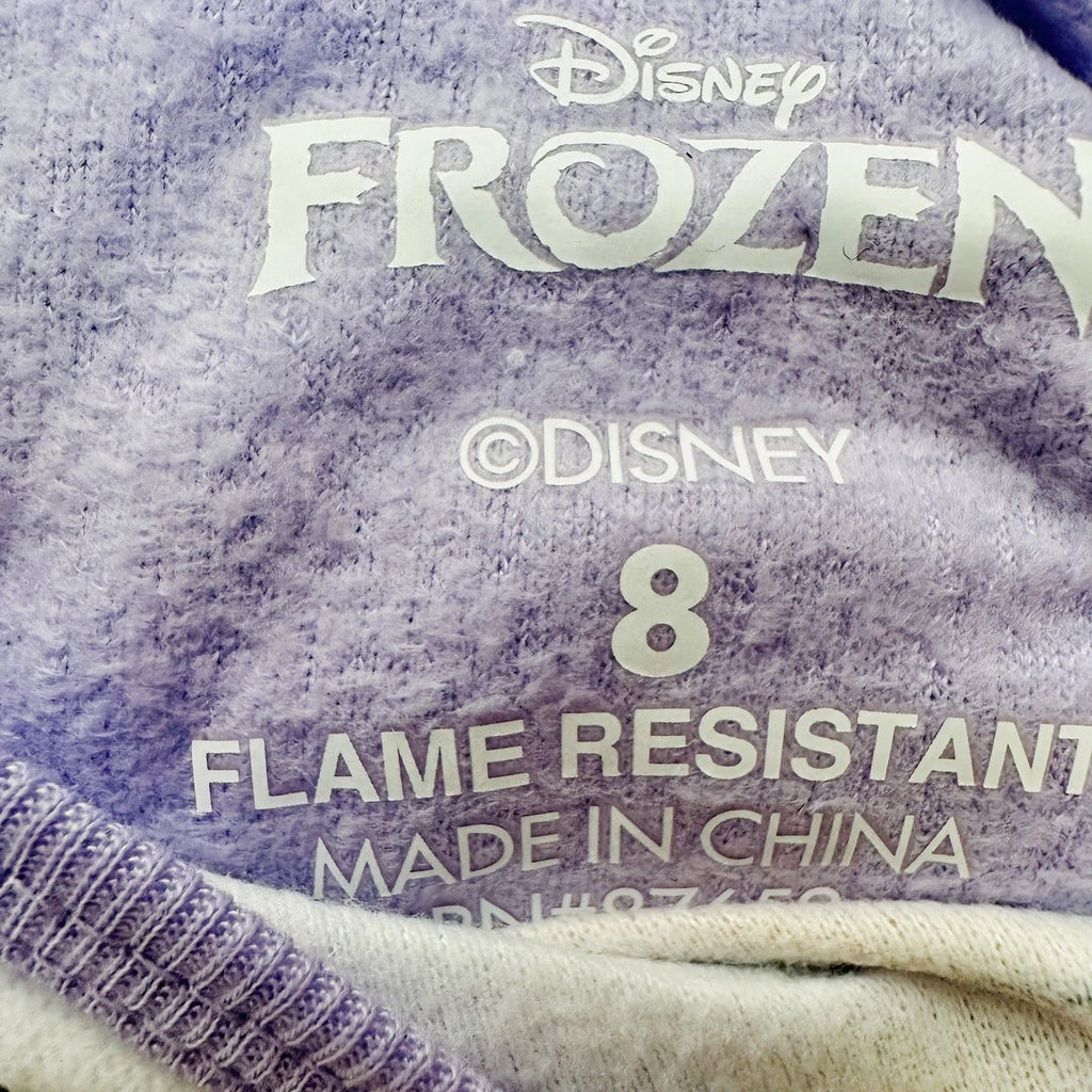 Disney Frozen Plush Robe & 2 Pc Pajamas Size 8 Lilac & Blue Multi MSRP $60 NWT
