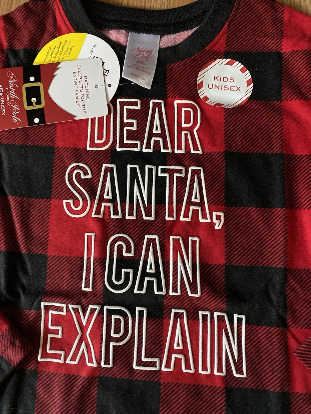 North Pole Pajama Set 2pc Kids Unisex Size: XXS 4/5