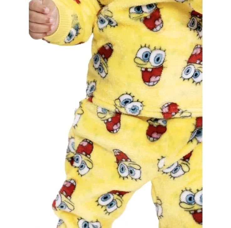 SpongeBob Baby All-Over Print Plush Pajama Set Size 0-3M