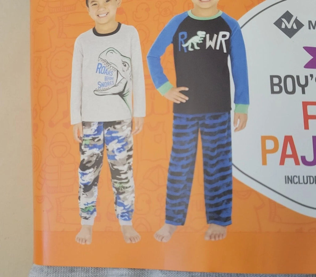 MEMBER'S MARK Boys' 4 Piece Fleece PJ Set In Dino, 7