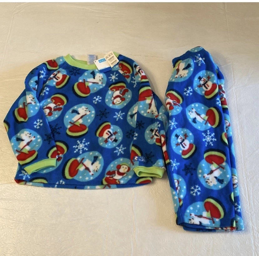 Children’s Place Blue Fleece Holiday Pajama Set- Size XXS (2/3) NWT