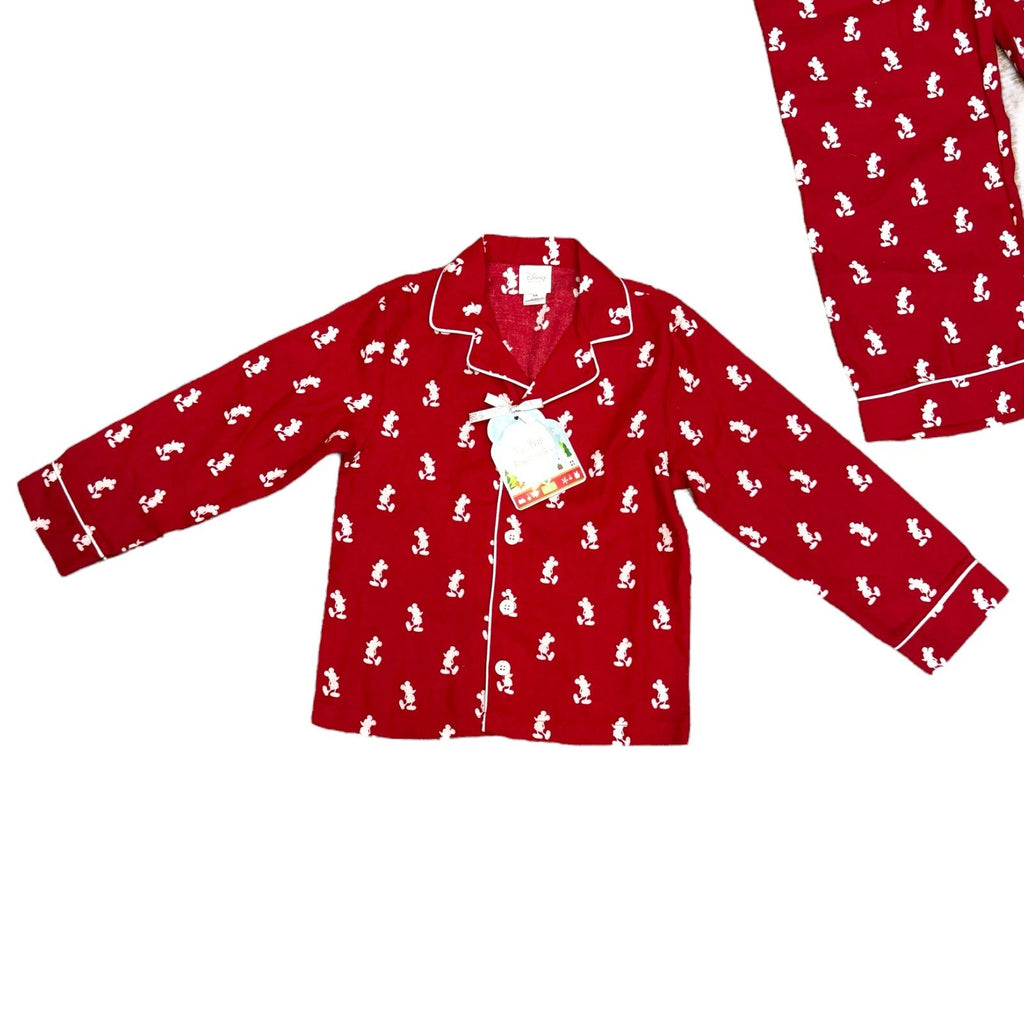 NWT New Disney Store Mickey Mouse Red Pajama Set Kid’s Unisex Size 5/6