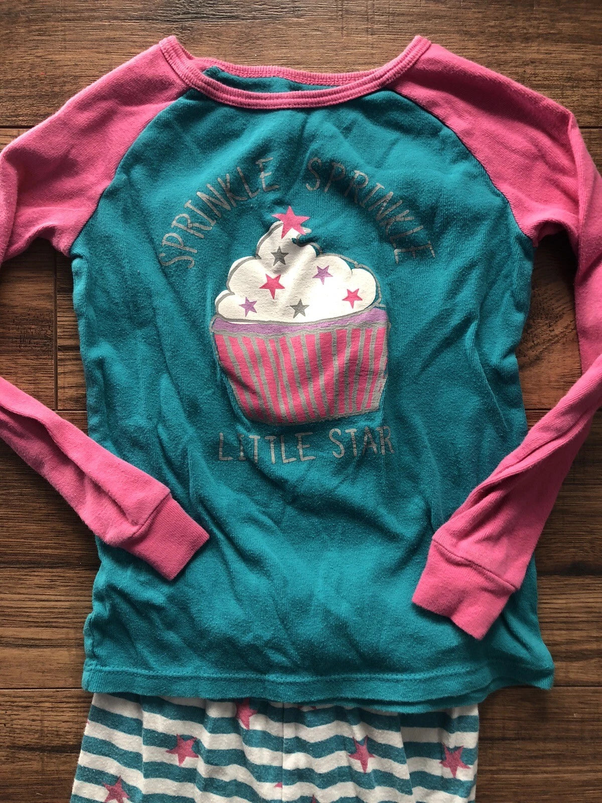 Girls Sleepwear Size 5 Kids 2 Piece Cat Cupcake Pajama Set Wonder Nation