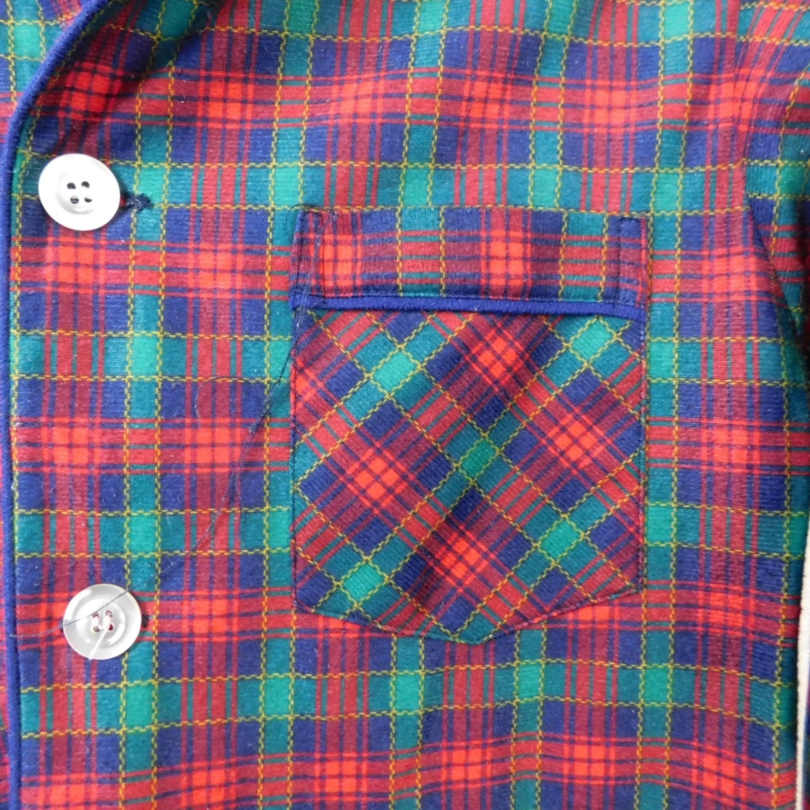 Honors Kid's Christmas Plaid Notch Collar Flannel Pajama Set 10-12 Large #5230