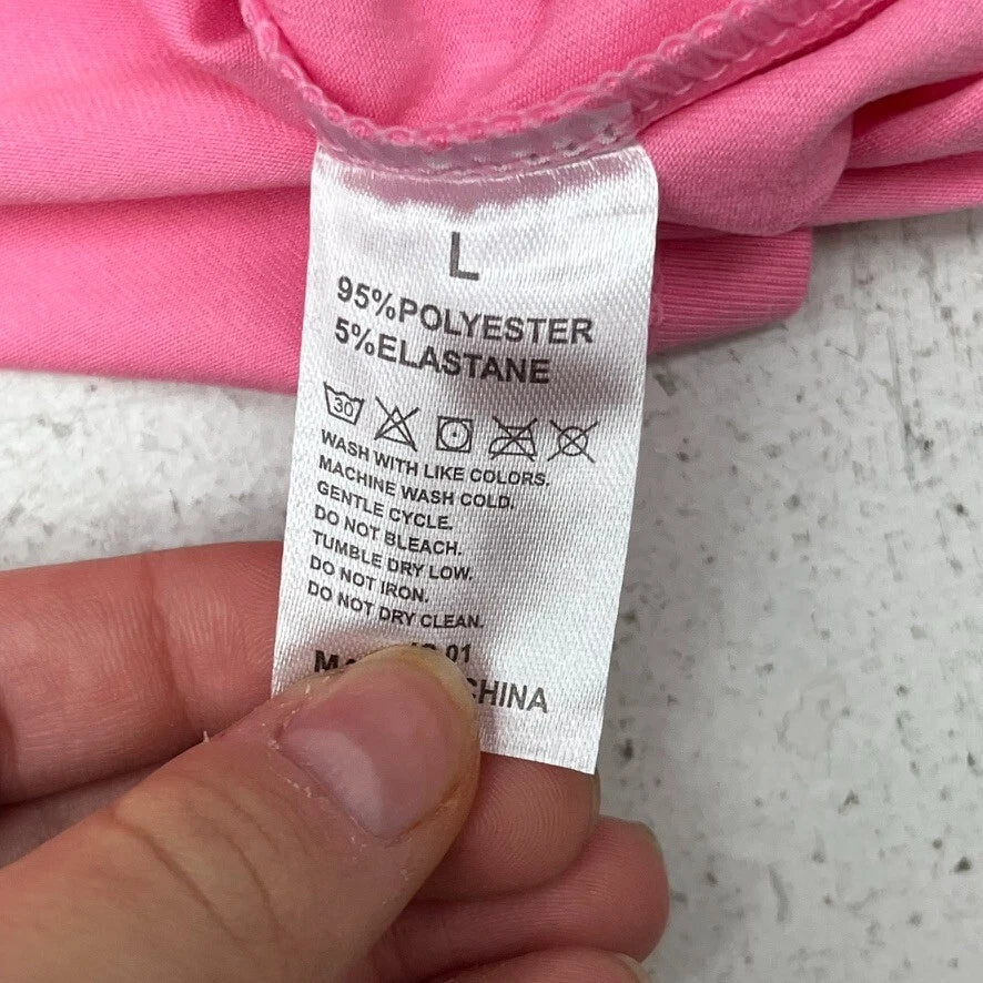 Pink & Black "Hello" Graphic Print Short Sleeve Pajama Set Girls Size Large NEW