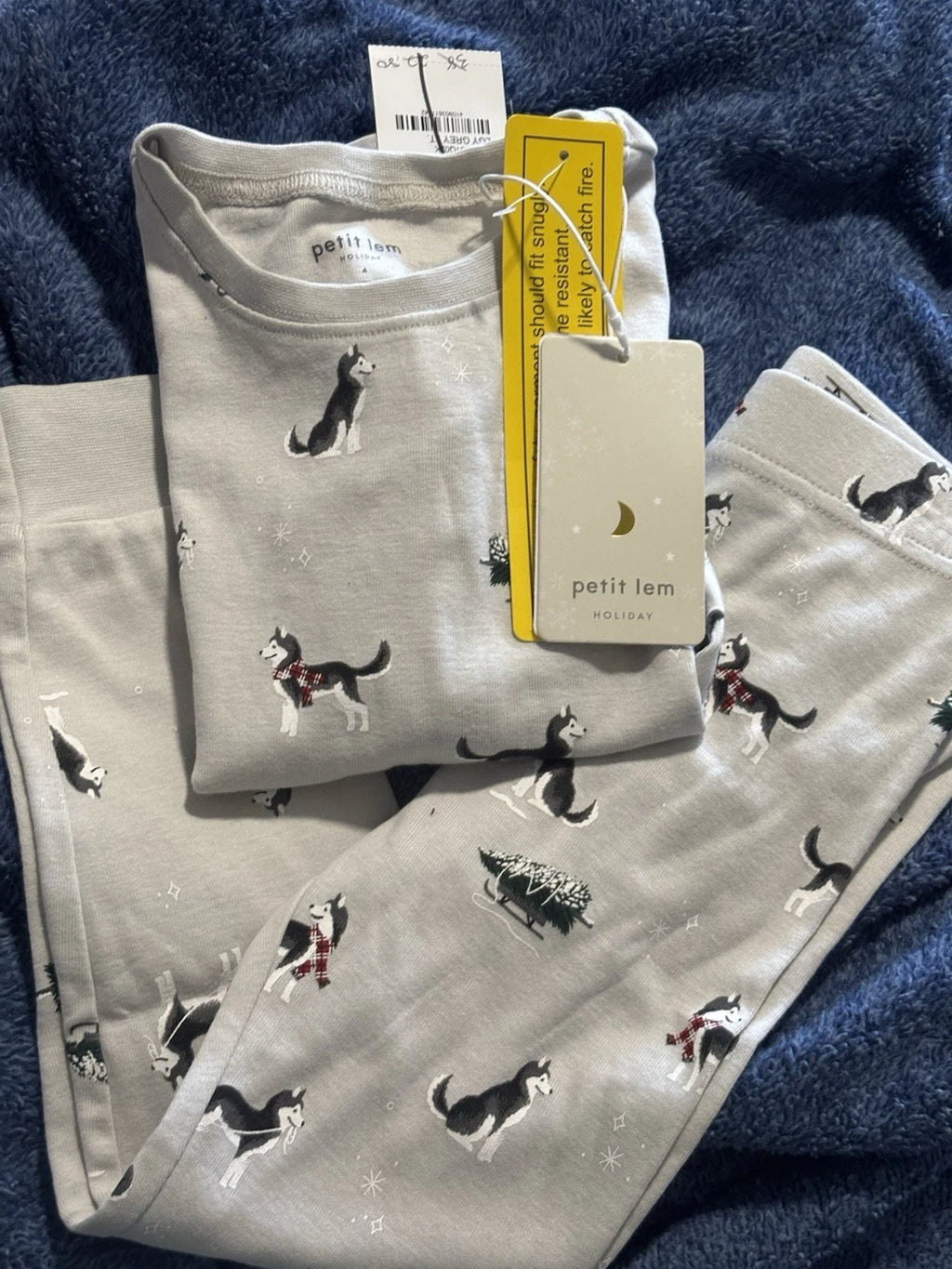 Petit Lem Holiday Huskies Pajama Set for children