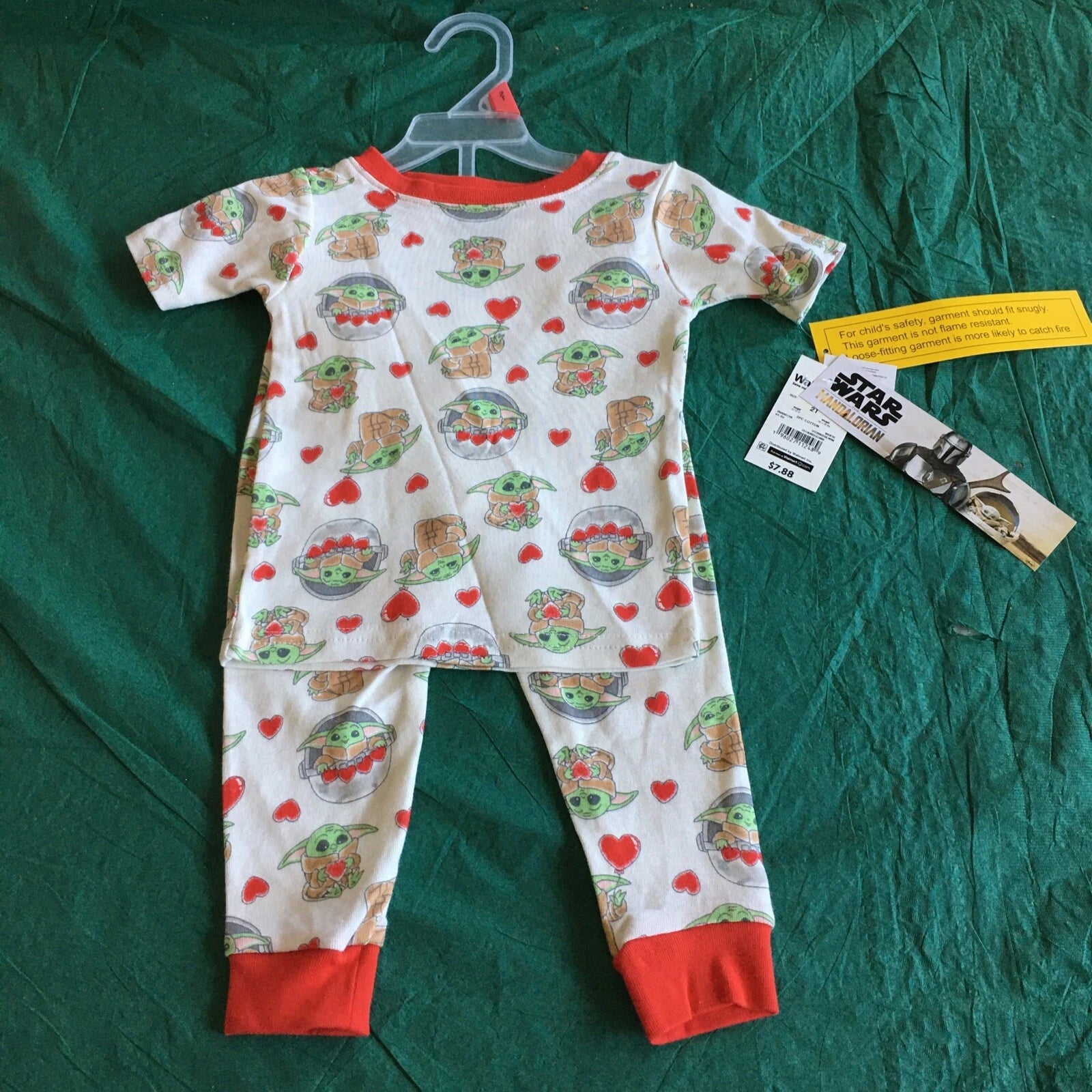 NWT Star Wars The Mandalorian Grogu Baby Yoda Cotton Pajamas PJs 2 Piece Set 2T